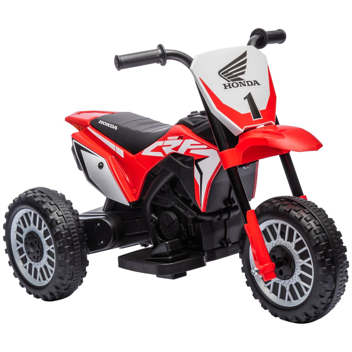 Moto eléctrica Honda CRF450RL Homcom con bocina rojo 43,5x71x40,5 cm fondo blanco