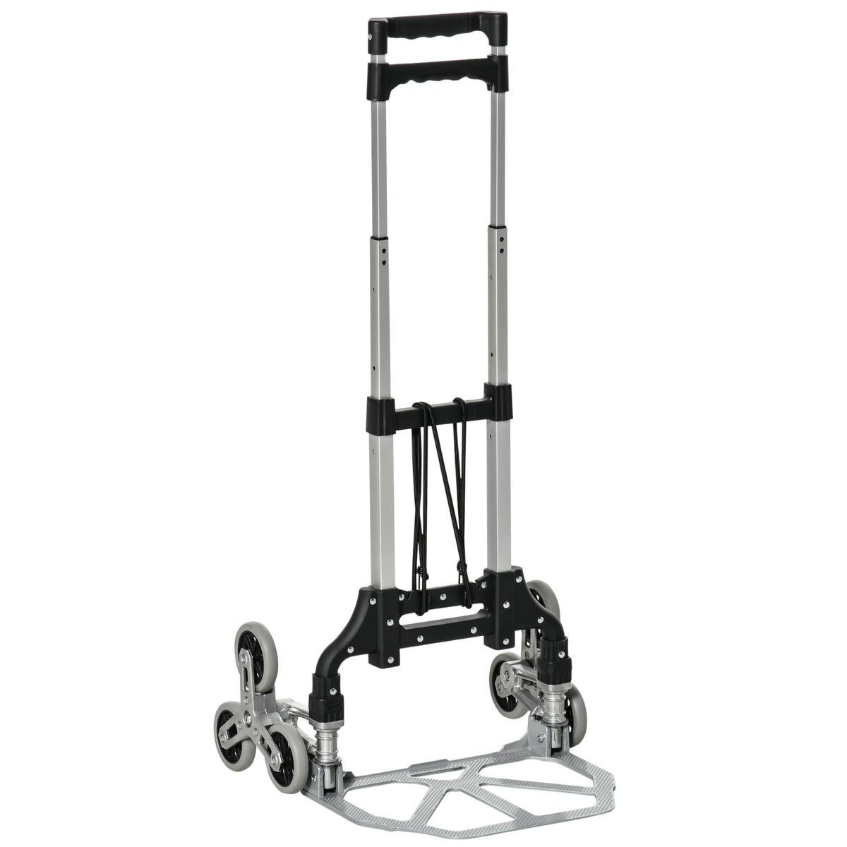 Carro de mano Durhand plegable con ruedas negro/plata 100x47 cm fondo blanco