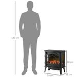 Chimenea eléctrica Vintage Homcom 2000W 2 potencias temperatura ajustable negro 58x55x31 cm