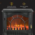 Chimenea eléctrica Vintage Homcom 2000W 2 potencias temperatura ajustable negro 58x55x31 cm