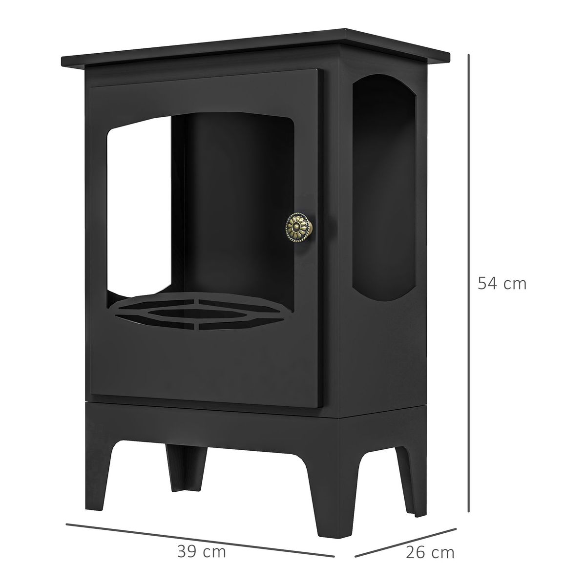 Chimenea de etanol Cerezo Homcom capacidad 1,2L negro 54x39x26 cm