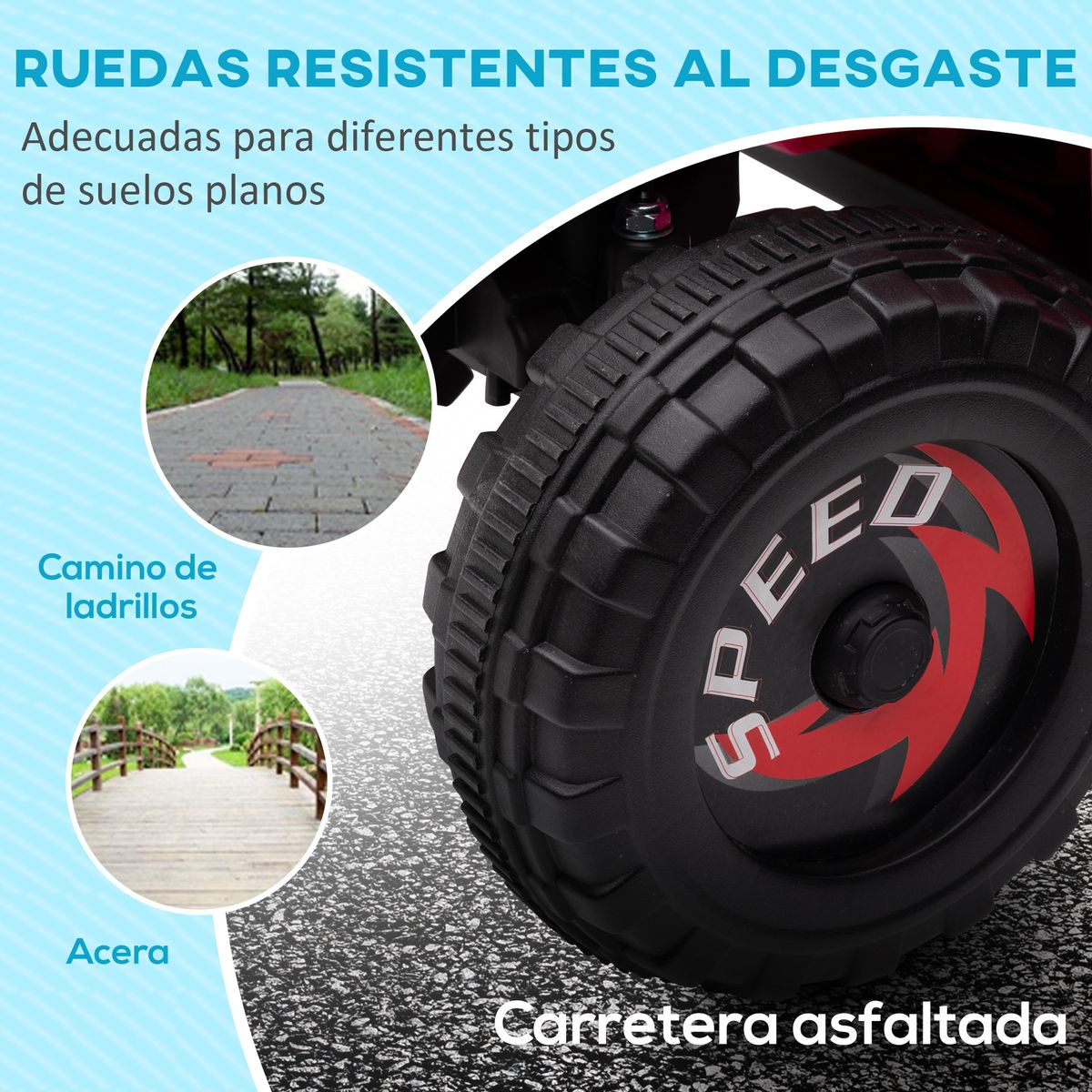 Quad eléctrico infantil Homcom velocidad ajustable rosa 48,5x70x41,5 cm