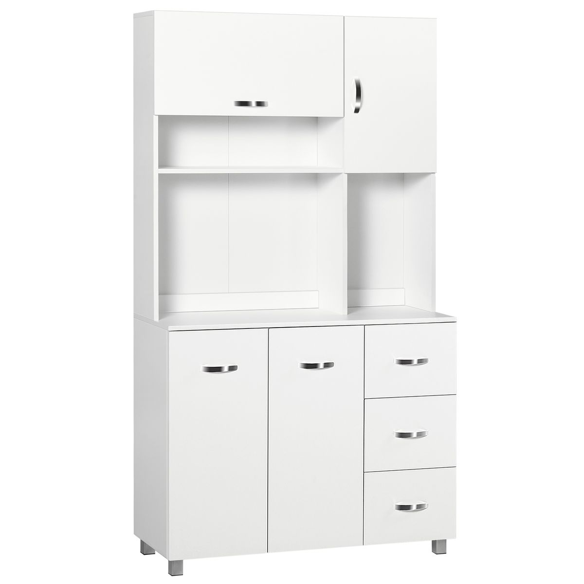 Aparador Serrano Homcom 3 cajones + 4 puertas blnaco 183,5x100x39,5 cm fondo blanco