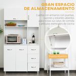 Alacena Serrano Homcom 3 cajones + 4 puertas blnaco 183,5x100x39,5 cm detalle