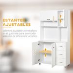 Alacena Serrano Homcom 3 cajones + 4 puertas blnaco 183,5x100x39,5 cm