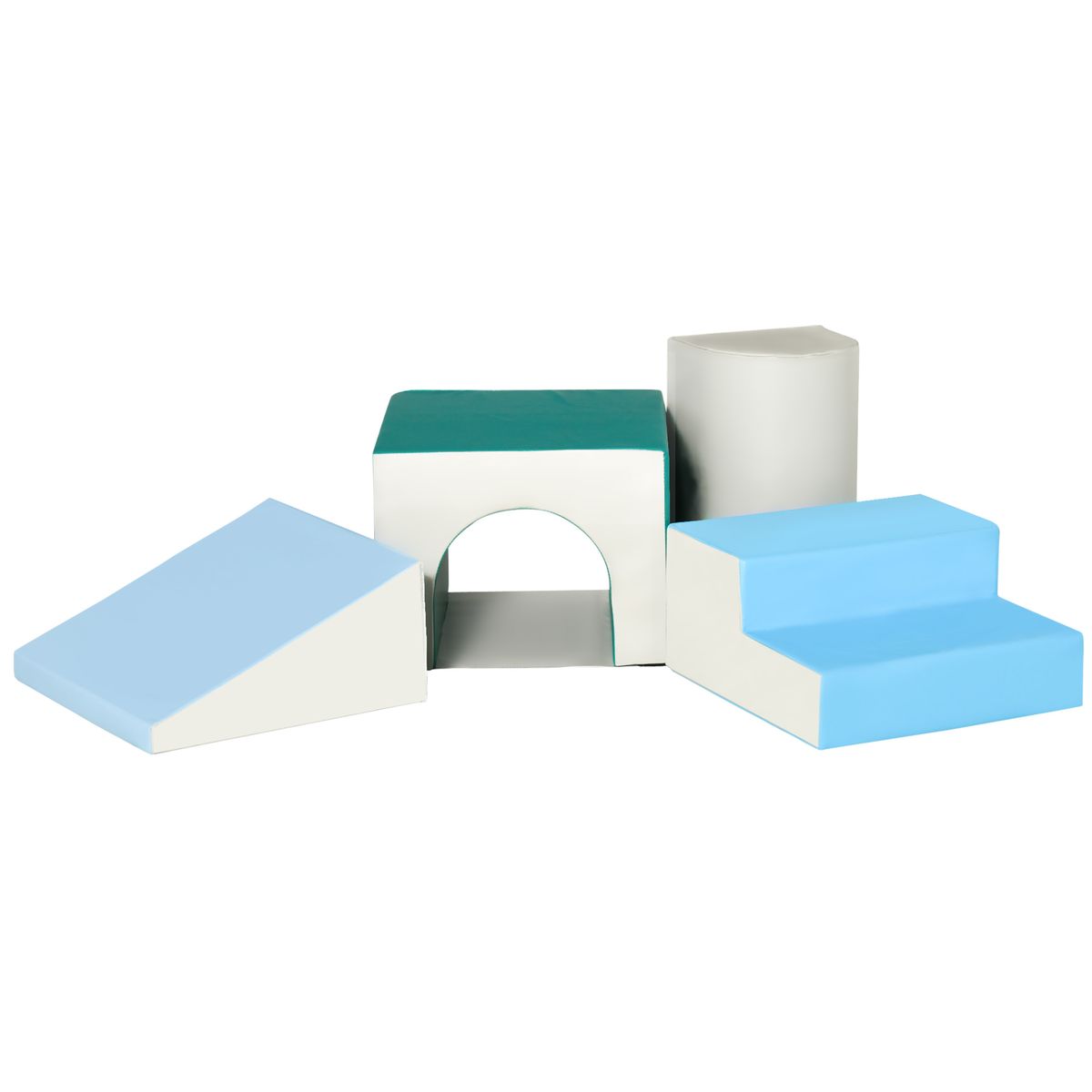 Set de 4 bloques de construcción Homcom 1-3A multicolor 39x150x50 cm fondo blanco