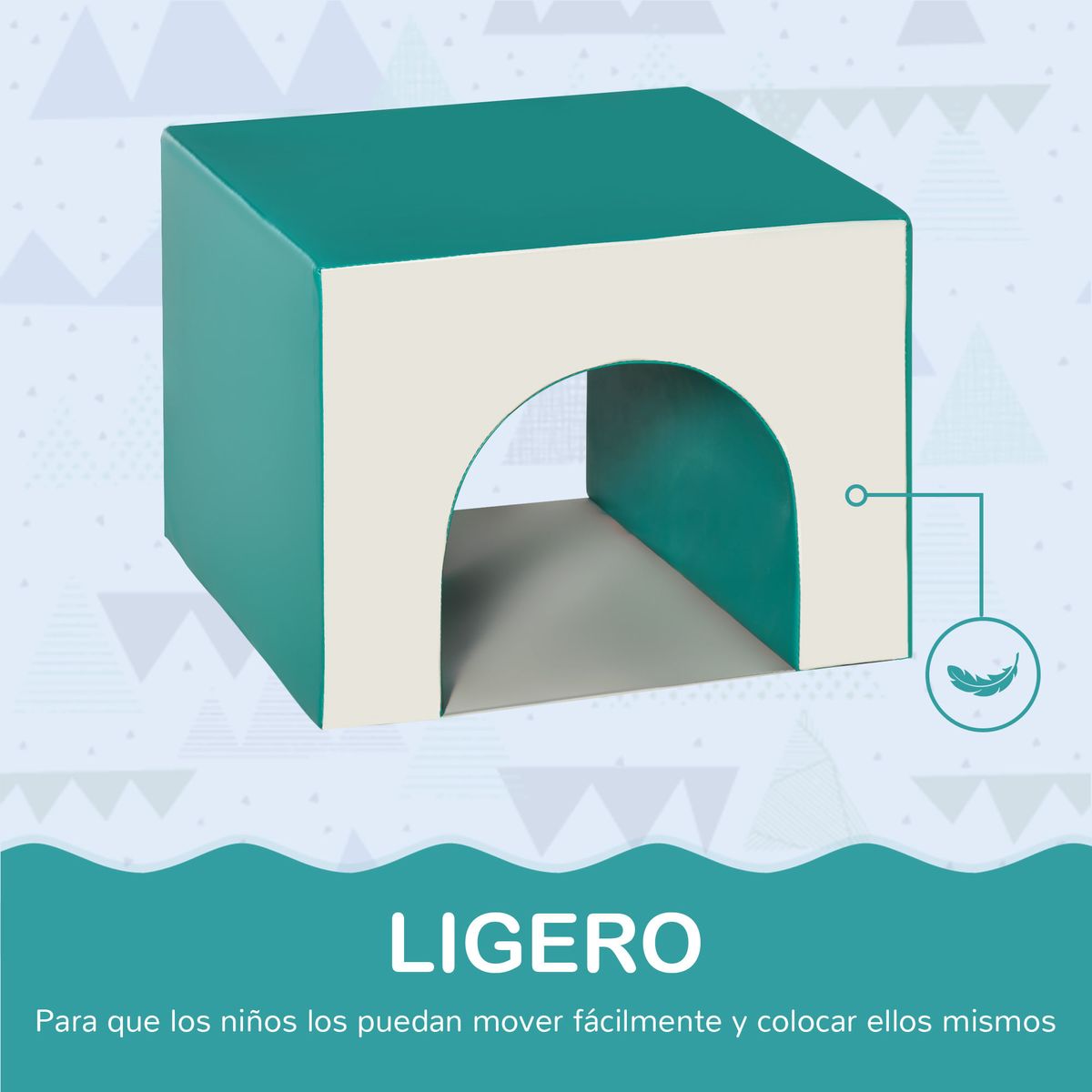 Set de 4 bloques de construcción Homcom 1-3A multicolor 39x150x50 cm