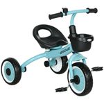 Triciclo infantil Miki Aiyaplay asiento ajustable 2-5 años azul 58x70,5x53 cm fondo blanco