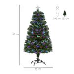 Árbol de Navidad Homcom 130 ramas con luces LED verde Ø66x120 cm medidas