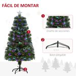 Árbol de Navidad Homcom 130 ramas con luces LED verde Ø66x120 cm