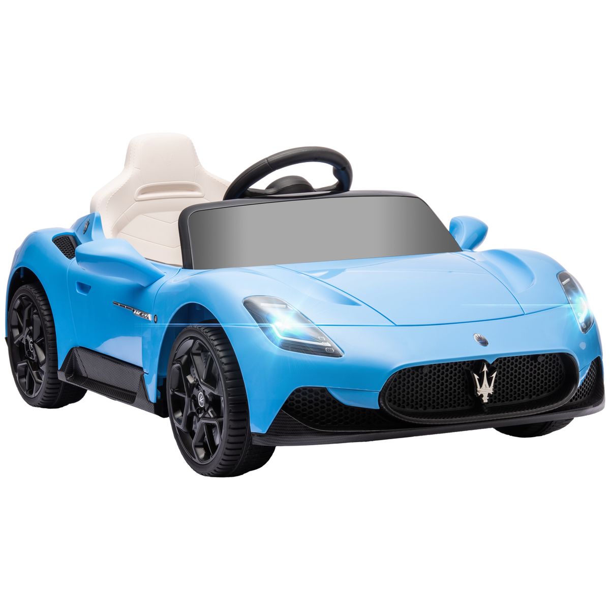 Coche eléctrico Maserati MC20 Aiyaplay con mando a distancia azul 42x105x65,5 cm fondo blanco
