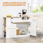 Aparador Cayena Homcom 2 puertas + cajón + 3 estantes blanco 82x110x29,5 cm web