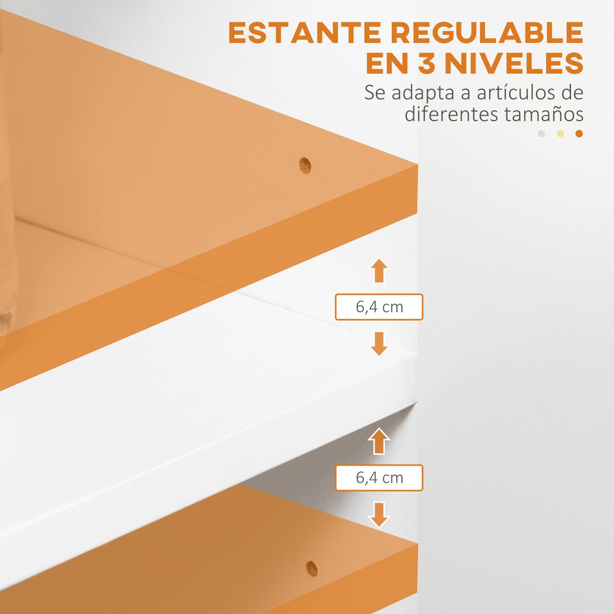 Aparador Cayena Homcom 2 puertas + cajón + 3 estantes blanco 82x110x29,5 cm