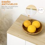Aparador Cayena Homcom 2 puertas + cajón + 3 estantes blanco 82x110x29,5 cm