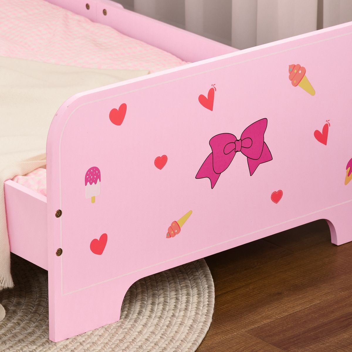 Estructura de cama infantil Dream Zonekiz anticaídas rosa 59x74x143 cm