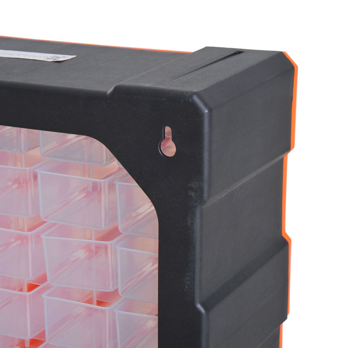 Organizador de herramientas Durhand 60 cajones naranja 47,5x38x16 cm detalle