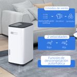 Deshumidificador eléctrico Homcom 20L 3 modos 2 velocidad blanco 53x33,5x26 cm