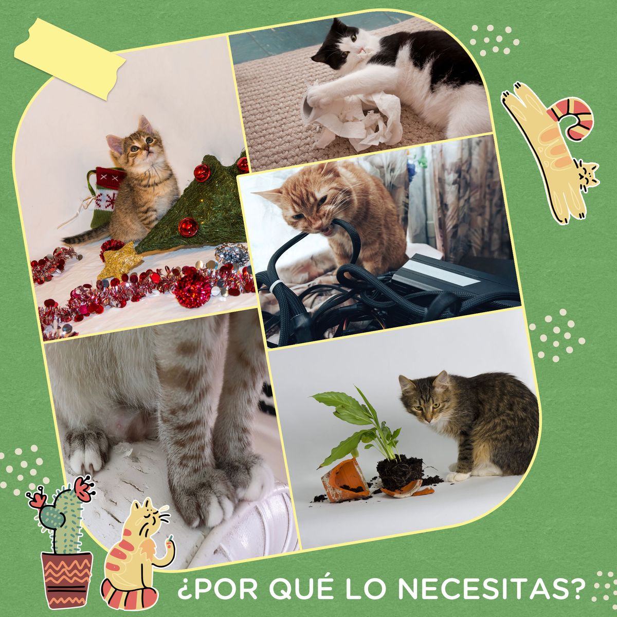Árbol rascador Tortuga PawHut hamaca + plataforma + rascador + bola verde 142x49x49 cm