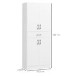 Aparador Mouse Homcom 4 puertas + 1 cajón blanco 180x70,8x34 cm medidas