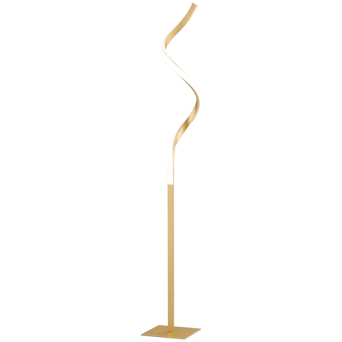 Lámpara de pie Curly Homcom luces LED dorado 147x20,5x20,5 cm fondo blanco