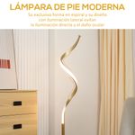 Lámpara de pie Curly Homcom luces LED dorado 147x20,5x20,5 cm web