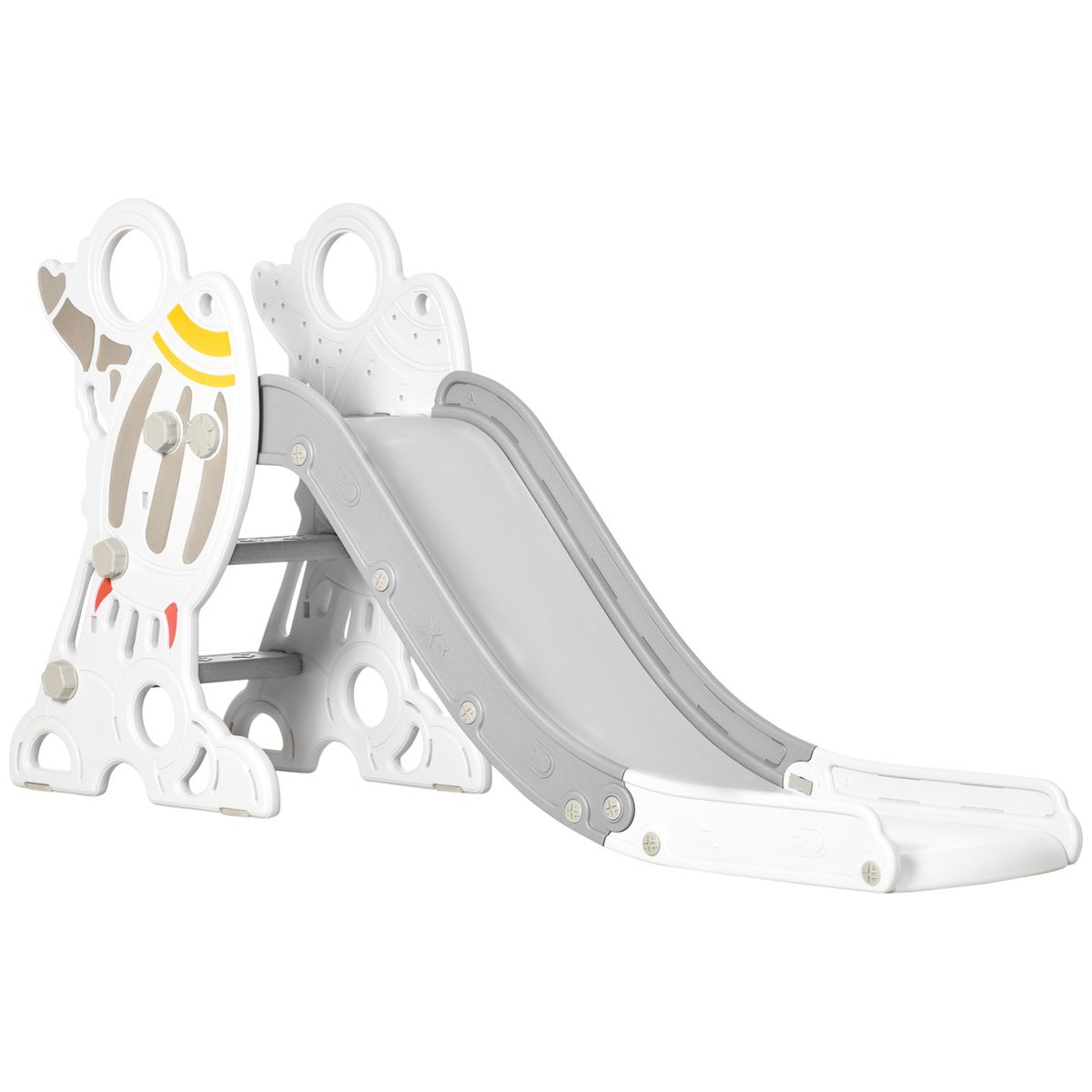 Tobogán infantil Aiyaplay antideslizante +18 meses gris 80x157x46,5 cm fondo blanco