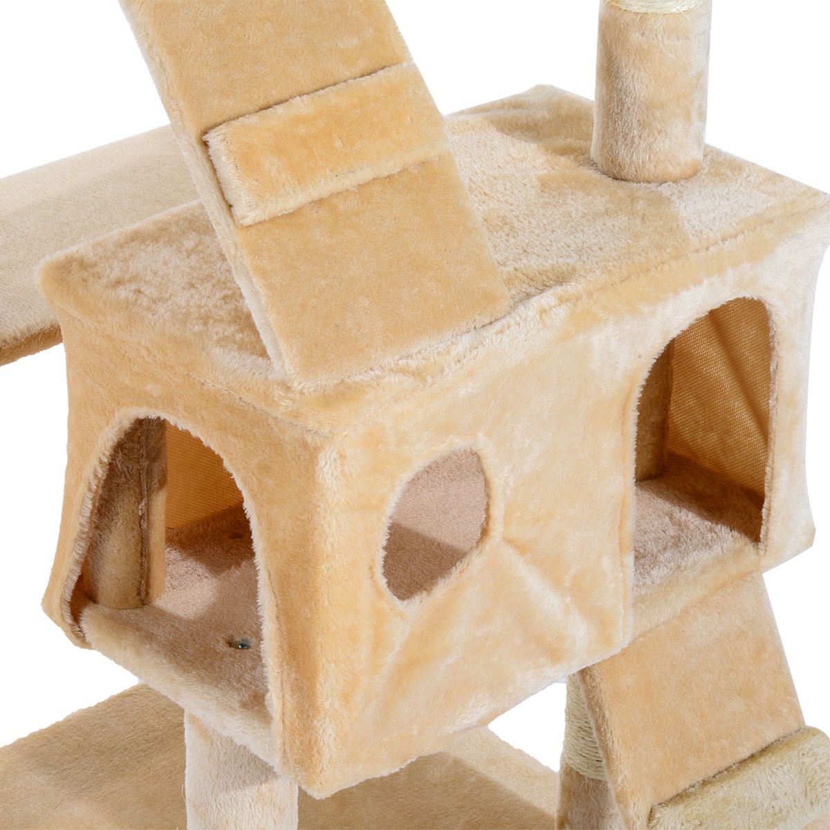 Árbol rascador Mieles PawHut para gatos grandes beige 173x49x49 cm detalle