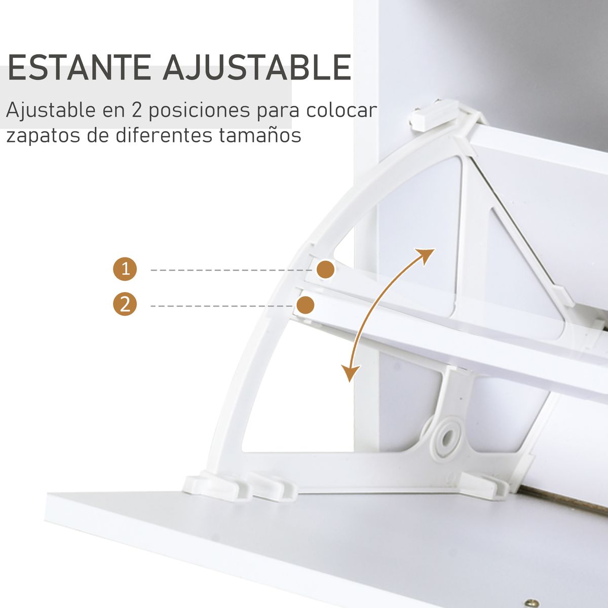 Zapatero Tarsia Homcom 3 cajones + estante blanco 105,5x60x24 cm