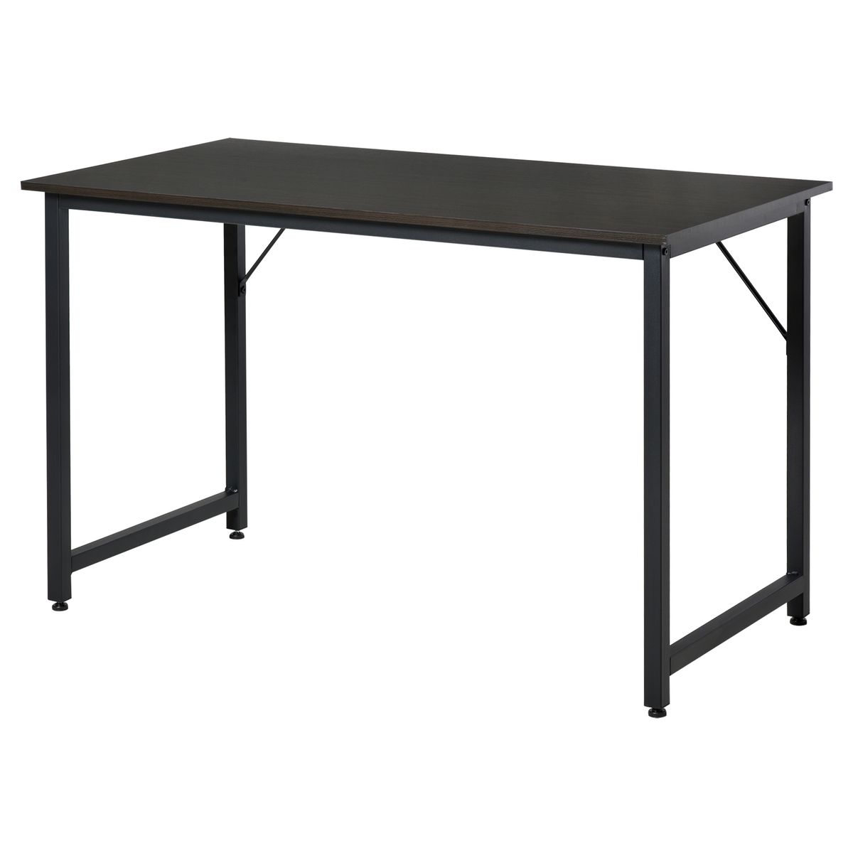 Escritorio Polo Homcom pies ajustables negro 73x120x60 cm fondo blanco