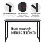 Escritorio Polo Homcom pies ajustables negro 73x120x60 cm