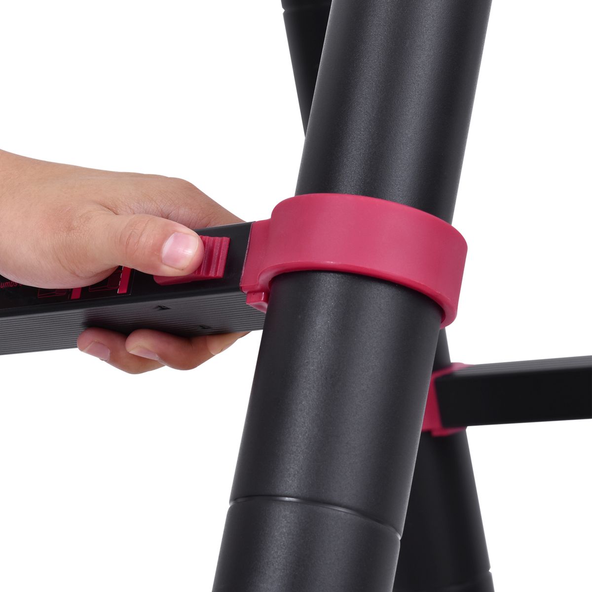 Escalera de trabajo Homcom plegable 12 escalones 2 formas negro/rojo 379x67,5x11 cm