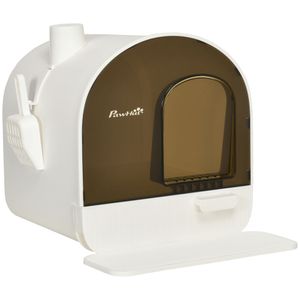 Arenero para gatos Mawi PawHut bandeja extraíble + filtros 47x43x44 cm