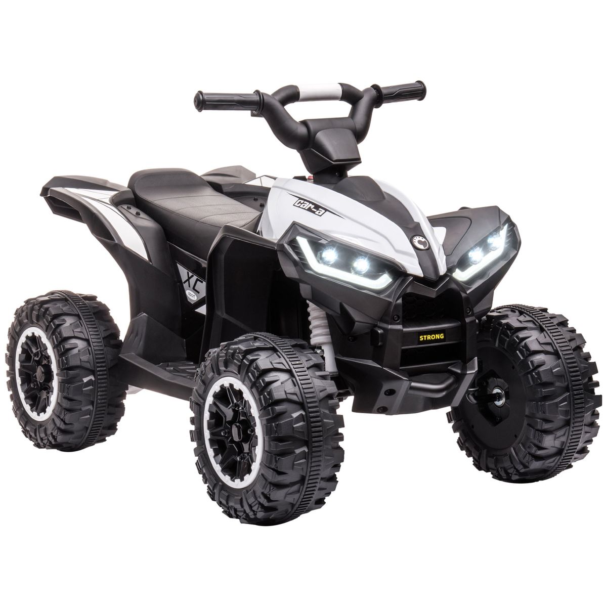 Quad eléctrico Homcom 2 motores 3-5 años blanco 55,5x83x53 cm fondo blanco