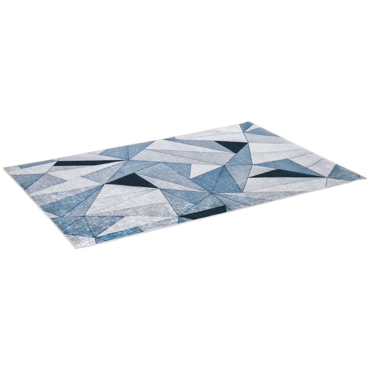 Alfombra Tride Homcom antideslizante multicolor 160x230 cm fondo blanco