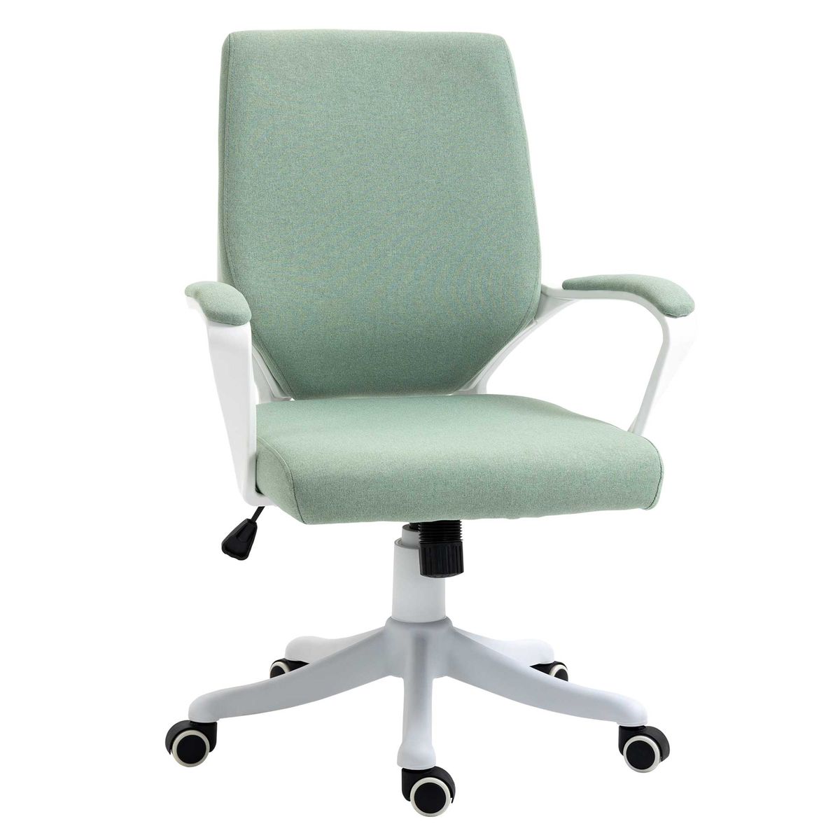 Silla de oficina Rima Vinsetto con reposabrazos verde 92-100x62x69 cm fondo blanco