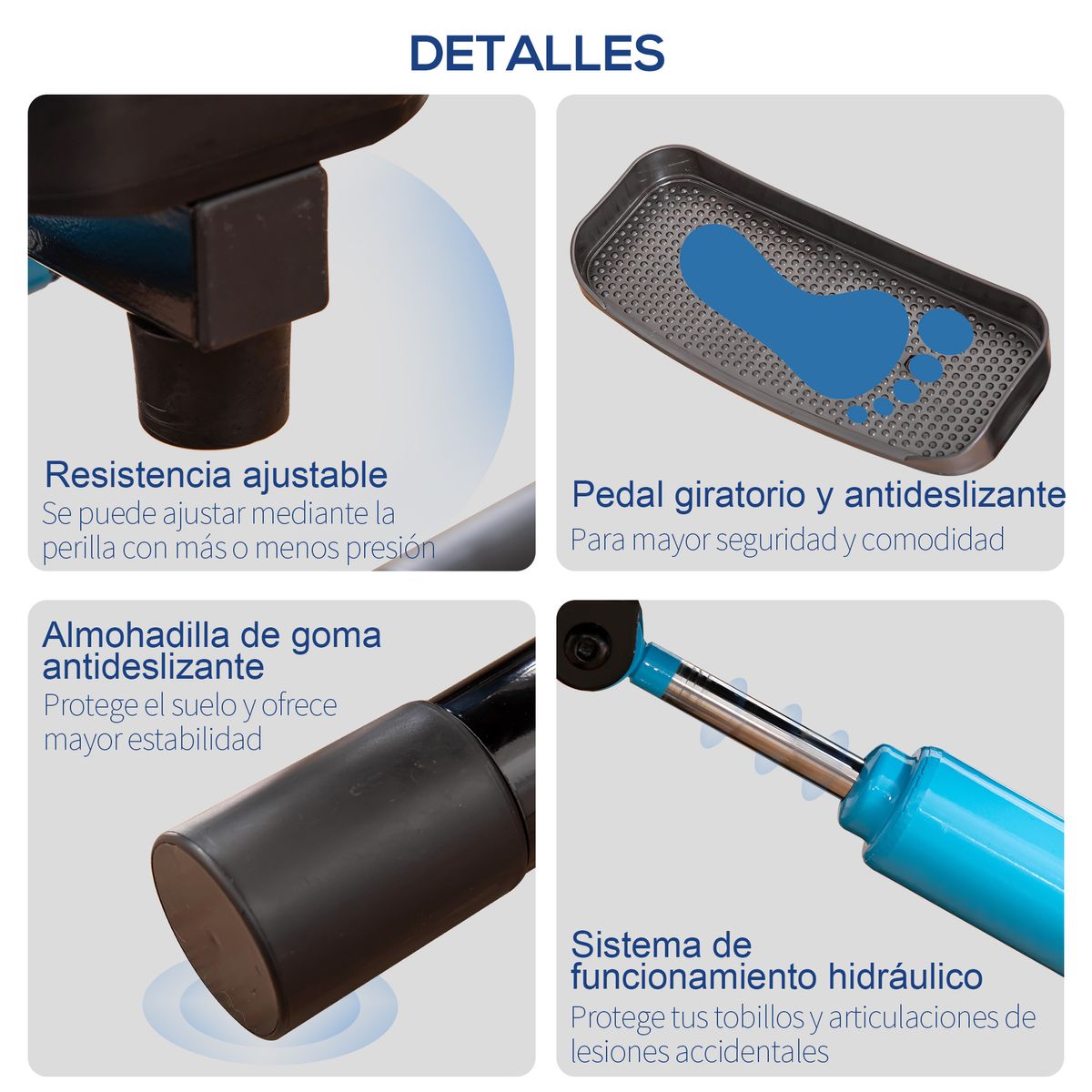 Elíptica Trail Homcom resistencia ajustable + bandas elásticas 118-128x53x55 cm