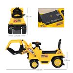 Tractor correpasillos Truck Homcom con bocina +3A amarillo 39x83x27 cm medidas
