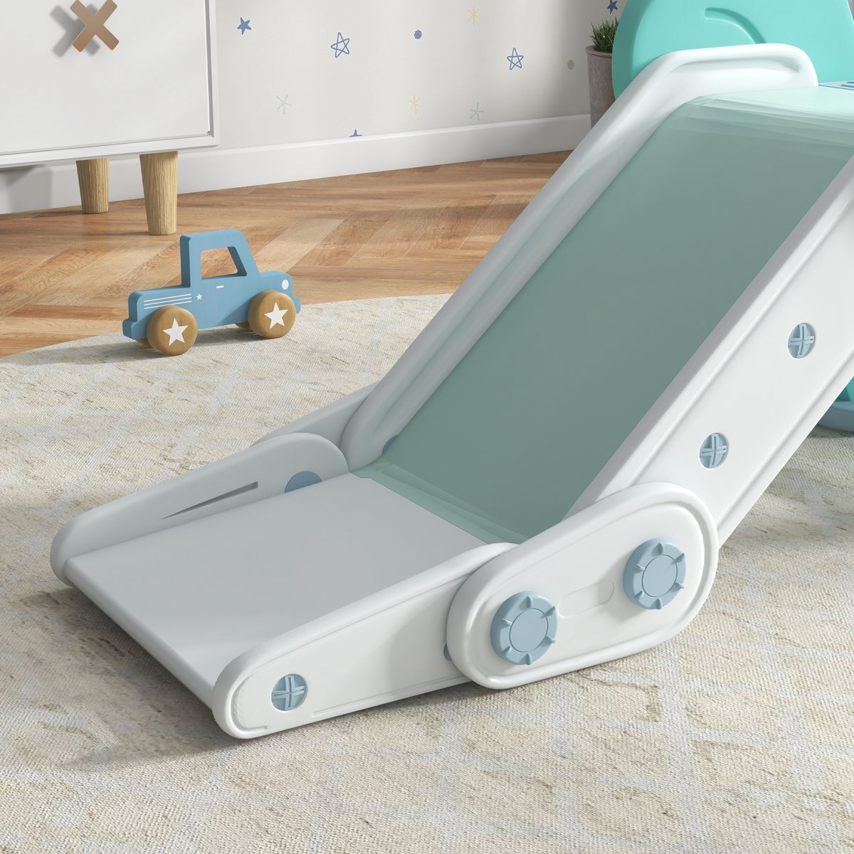 Tobogán infantil Celeste Aiyaplay plegable 1-3 años verde 53x120x53 cm detalle