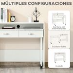 Escritorio apilable Nieves Homcom 2 mesas + 2 cajones con ruedas blanco 88x100x36 cm web