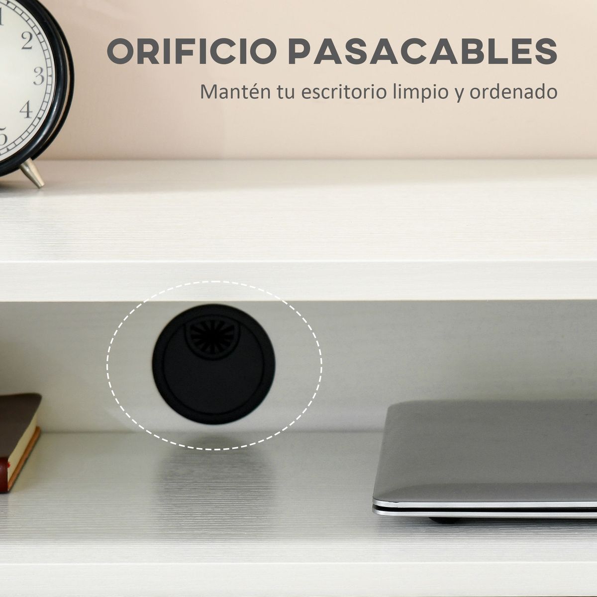 Escritorio apilable Nieves Homcom 2 mesas + 2 cajones con ruedas blanco 88x100x36 cm