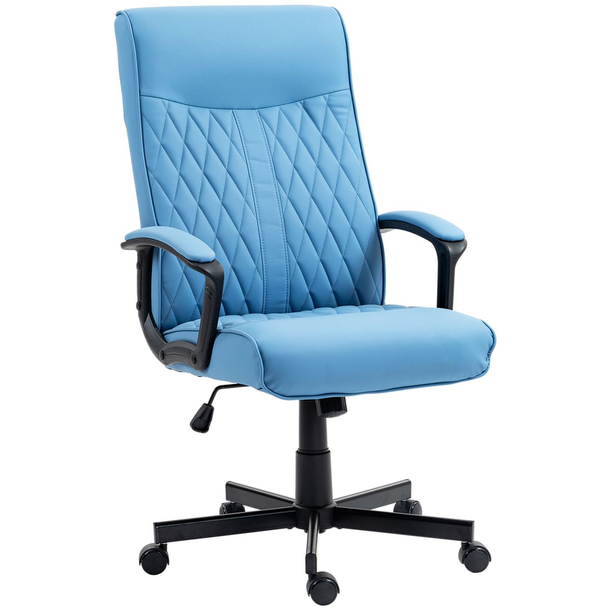 Silla de oficina Prisma Vinsetto altura ajustable azul 102-112,5x65x72 cm fondo blanco