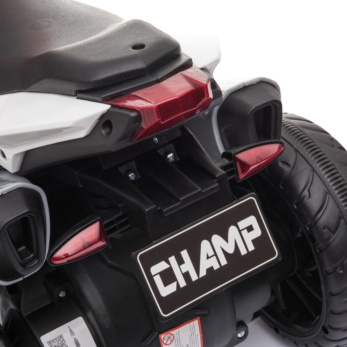 Moto eléctrica Broom Homcom con luces + bocina + música rojo 52x86x42 cm