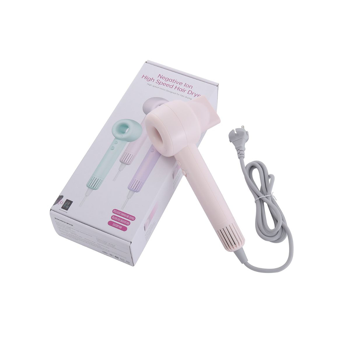 Secador de pelo 1400W 4 niveles de potencia rosa