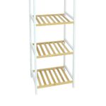 Estantería 4 niveles bambú natural/blanco 100x35x30 cm detalle