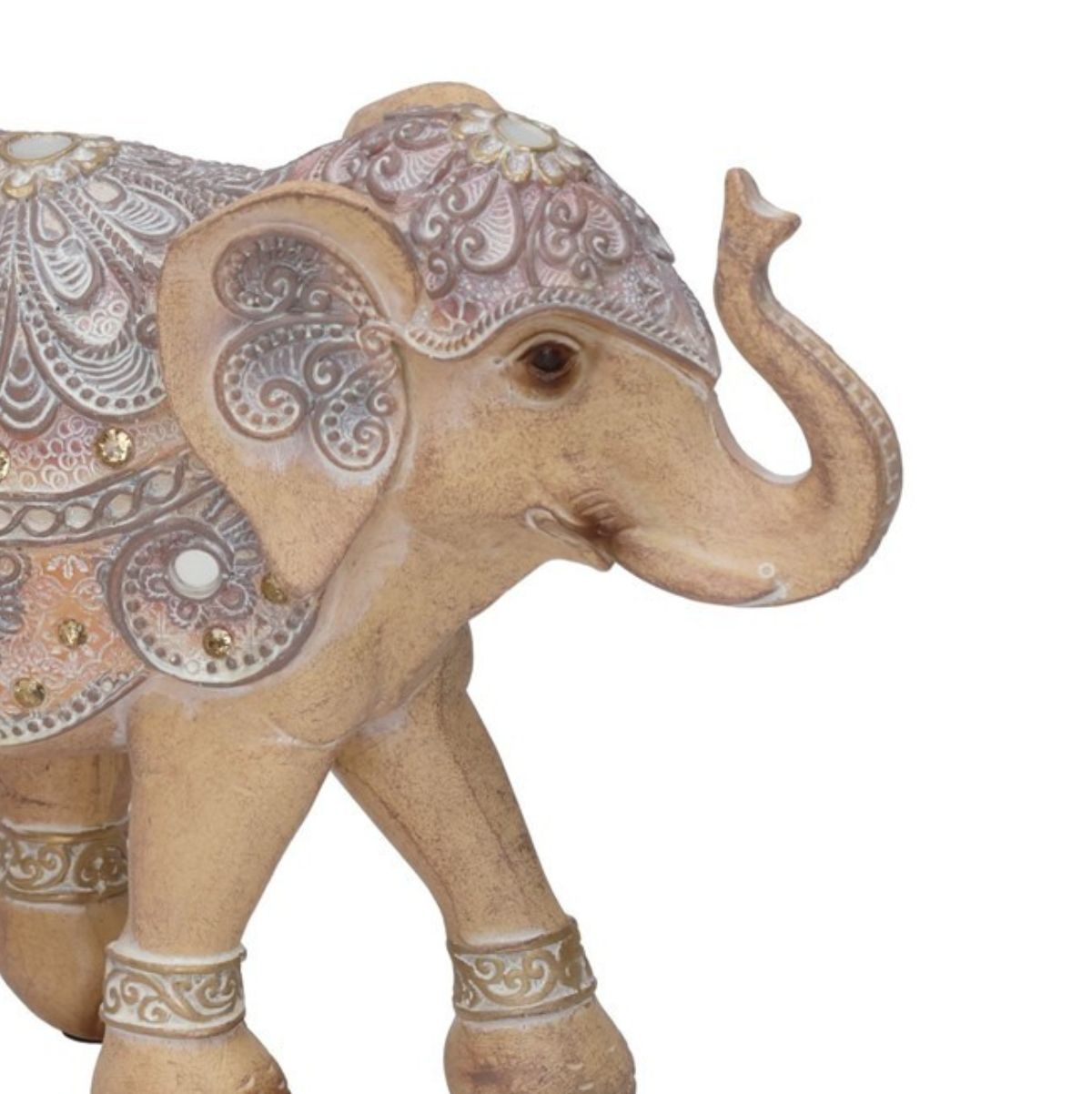 Figura de elefante Navil beige 14,5x17,5x6,5 cm detalle