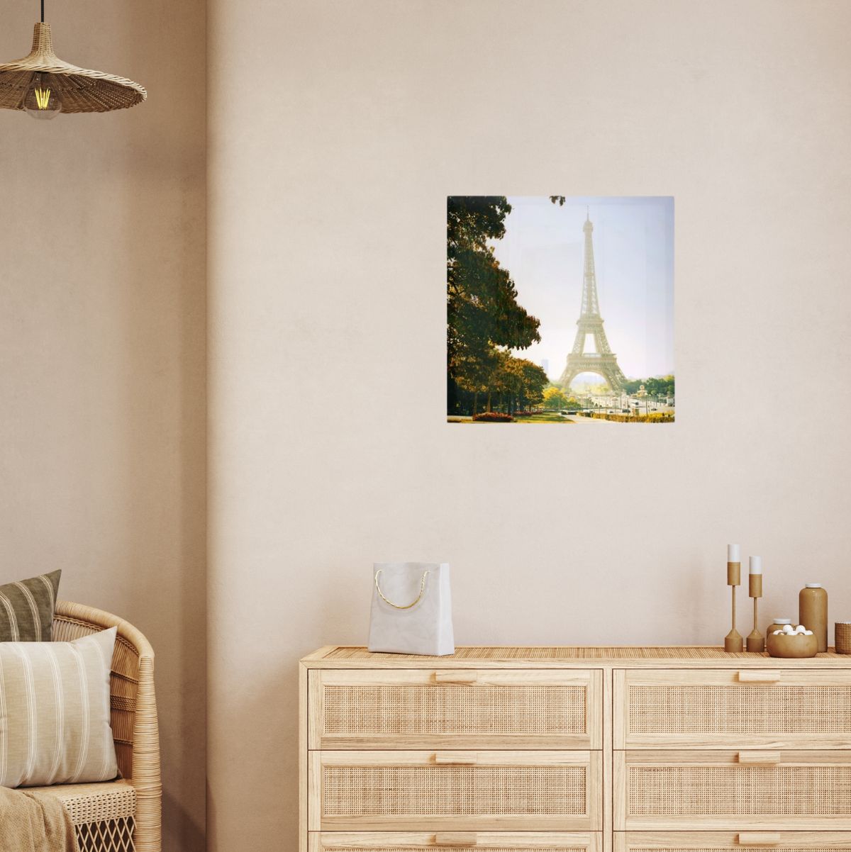 Print de paisaje ciudad decorativo Paris 50x50 cm animada