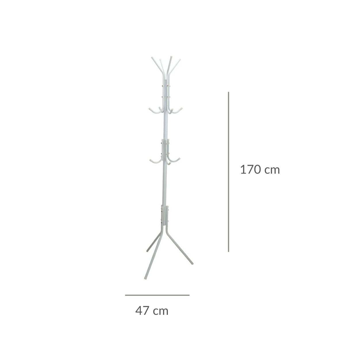 Perchero Living 12 ganchos blanco 170x47x47 cm