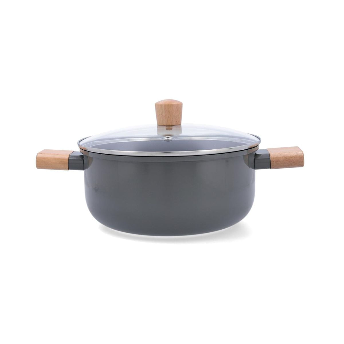Cacerola Mia Bidasoa con tapa aluminio prensado gris