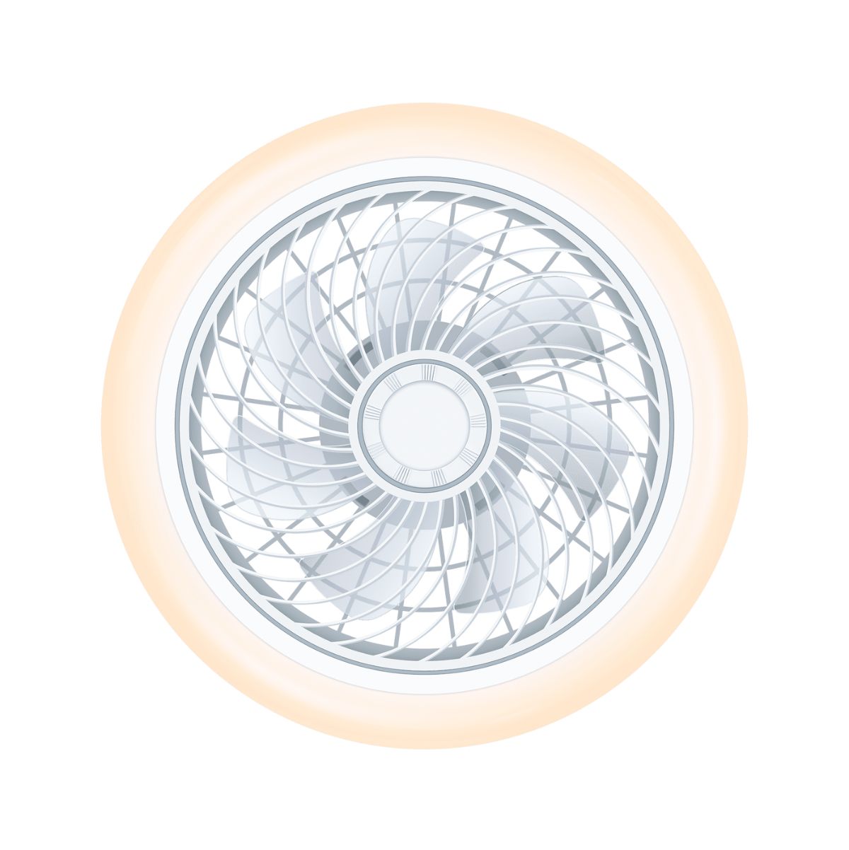 Ventilador de techo Siroco 43W aspas reversibles con altavoz 3000lm blanco Ø46 cm calido