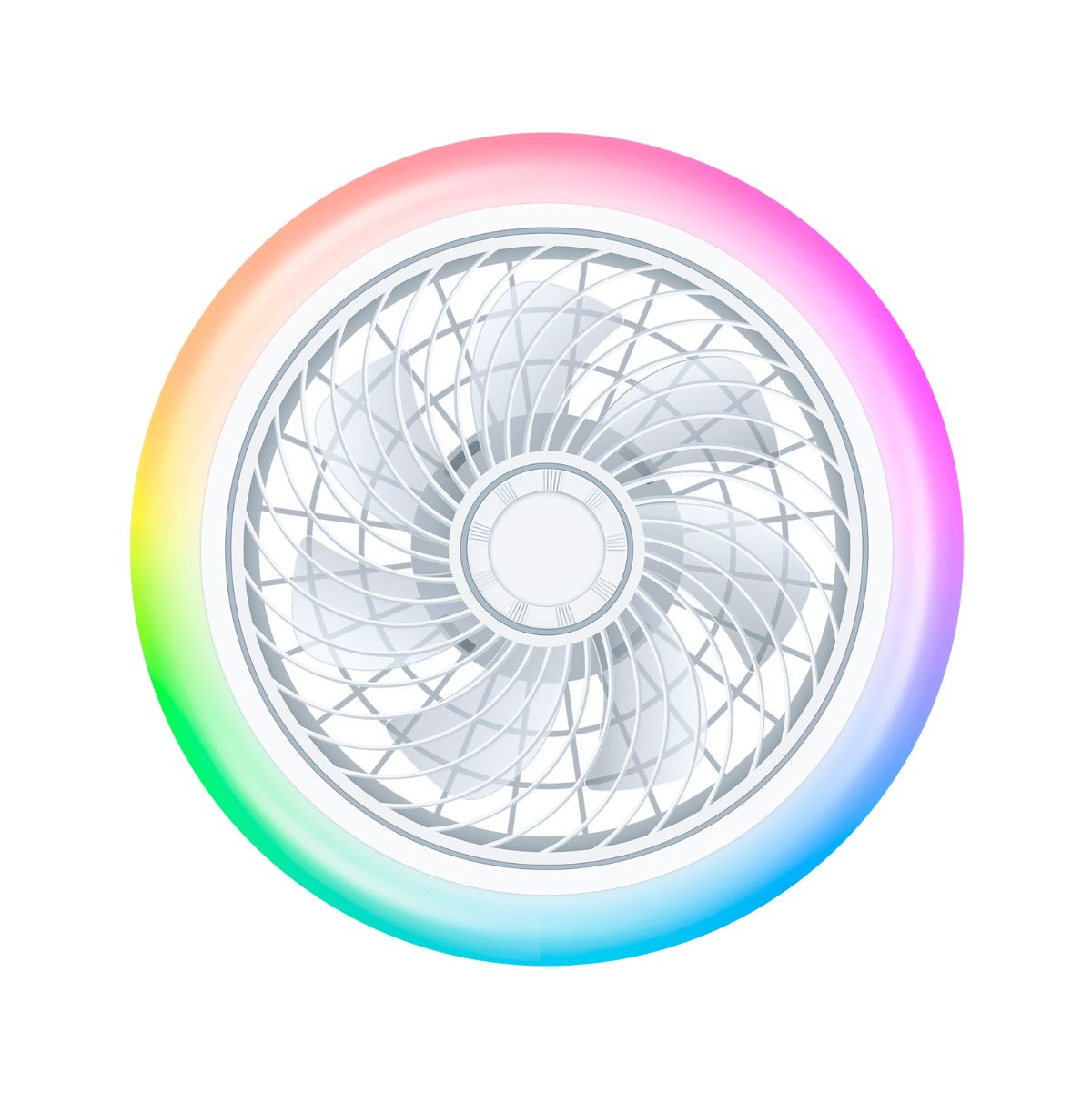 Ventilador de techo Siroco 43W aspas reversibles con altavoz 3000lm blanco Ø46 cm multicolor